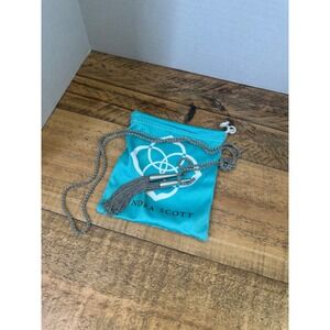 Kendra Scott phara lariat silver‎ Tone Chain Necklace Tassel Lariat